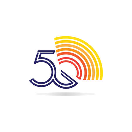 5G network logo. Logo network 5G connection. Number 5 and G letter.のイラスト素材
