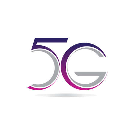 5G network logo. Logo network 5G connection. Number 5 and G letter.のイラスト素材