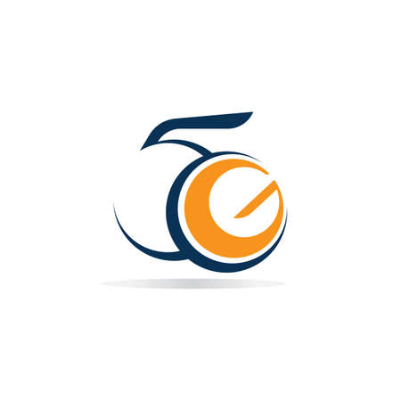 5G network logo. Logo network 5G connection. Number 5 and G letter.のイラスト素材