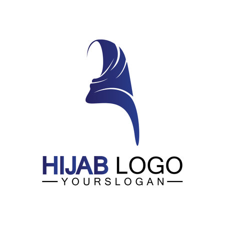 Hijab logo design vector templateのイラスト素材