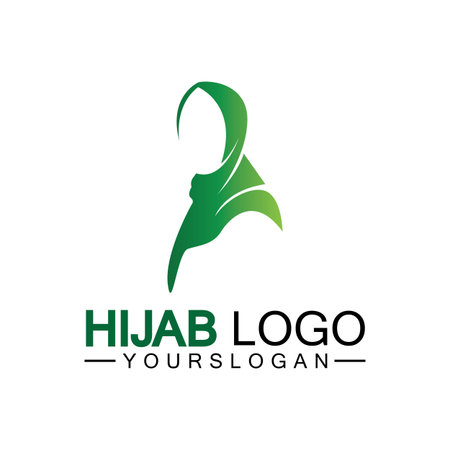 Hijab logo design vector templateのイラスト素材