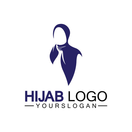 Hijab logo design vector templateのイラスト素材