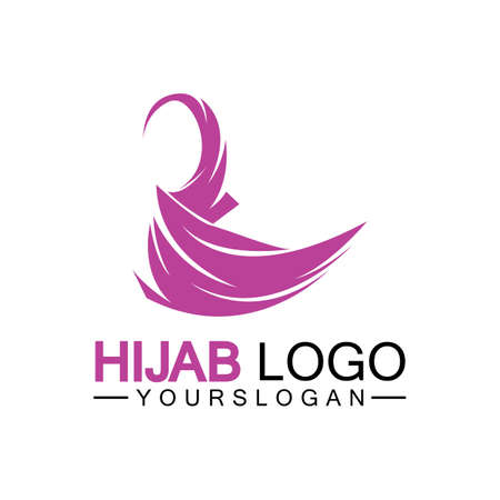 Hijab logo design vector templateのイラスト素材