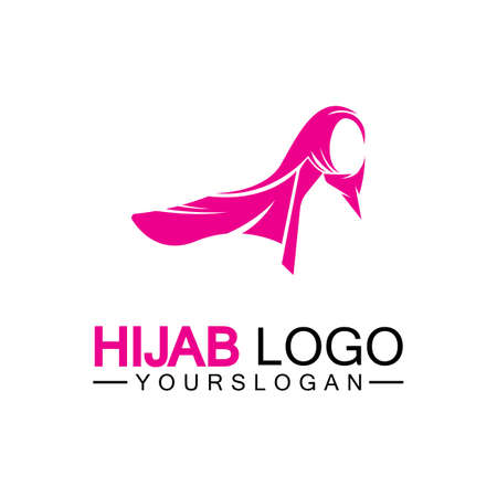 Hijab logo design vector templateのイラスト素材