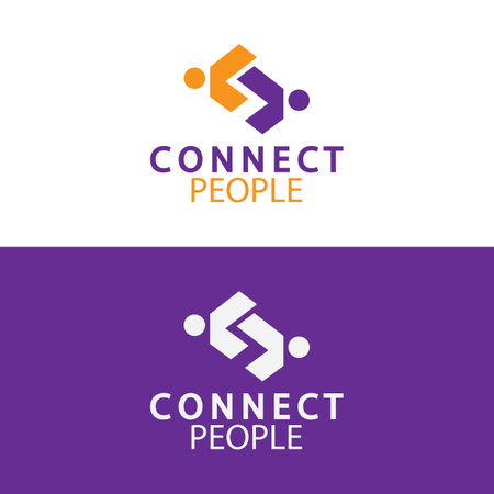 People Connect logo design template. connection logo for businessのイラスト素材