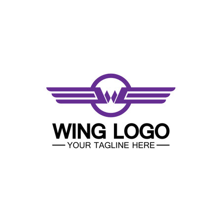 W letter for wings logo design, combination w letter and wingsのイラスト素材
