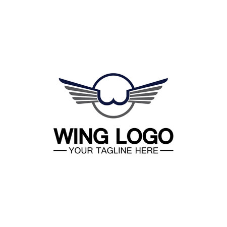 W letter for wings logo design, combination w letter and wingsのイラスト素材