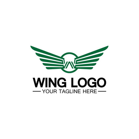 W letter for wings logo design, combination w letter and wingsのイラスト素材