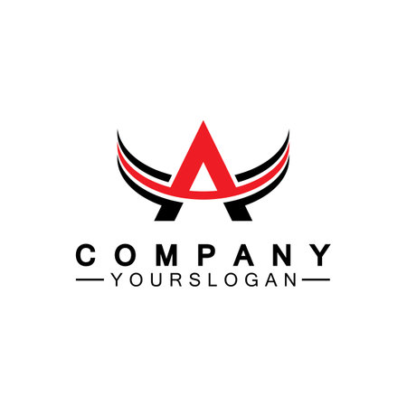 letter A wings logo vector illustrationのイラスト素材