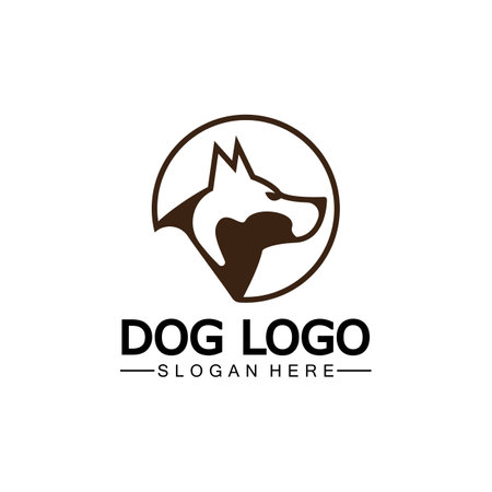 Dog logo and icon design vector illustrationのイラスト素材
