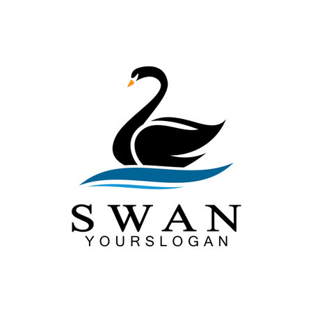 Swan logo icon design template- vector illustrationのイラスト素材