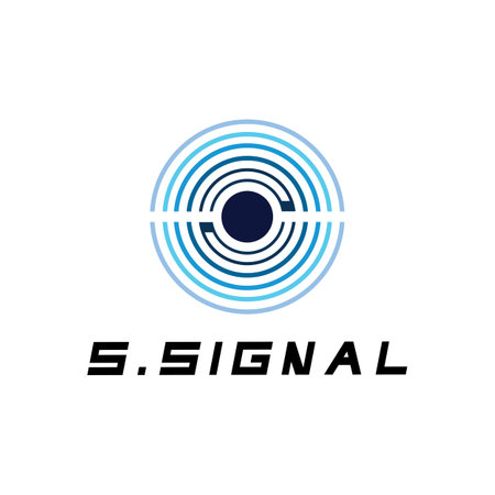 S letter for signal  wifi connection logo design concept on white backgroundのイラスト素材