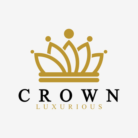 Crown Logo Vector Template,linear crown icons. Royal, luxury symbol. King, queen abstract geometric logo.のイラスト素材