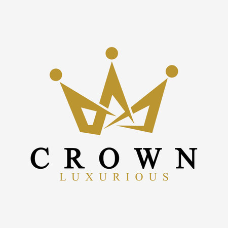 Crown Logo Vector Template,linear crown icons. Royal, luxury symbol. King, queen abstract geometric logo.のイラスト素材