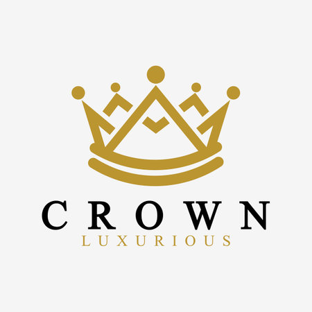 Crown Logo Vector Template,linear crown icons. Royal, luxury symbol. King, queen abstract geometric logo.のイラスト素材