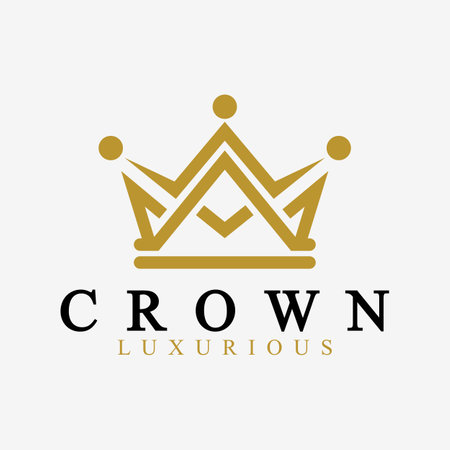 Crown Logo Vector Template,linear crown icons. Royal, luxury symbol. King, queen abstract geometric logo.のイラスト素材