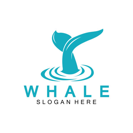 whale tail logo vector illustration design. Whale tail graphic iconのイラスト素材