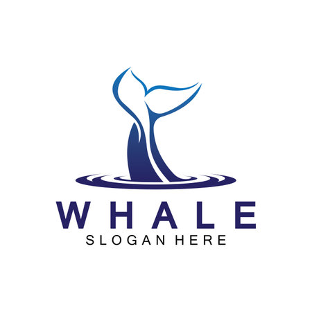 whale tail logo vector illustration design. Whale tail graphic iconのイラスト素材