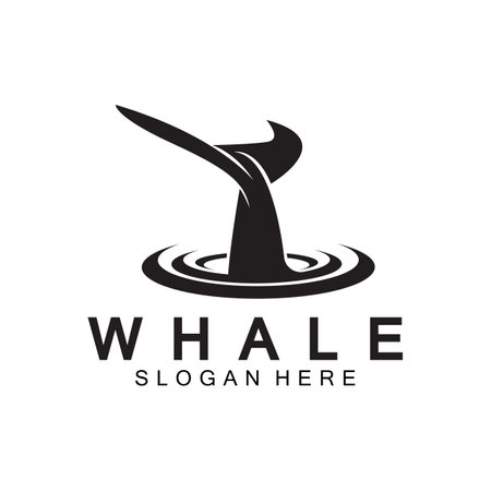 whale tail logo vector illustration design. Whale tail graphic iconのイラスト素材