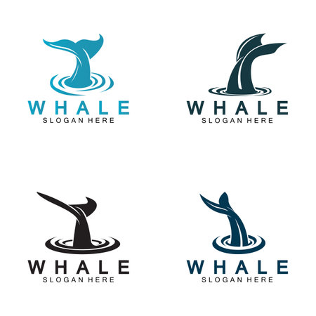 whale tail logo vector illustration design. Whale tail graphic iconのイラスト素材