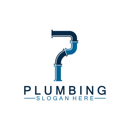 Letter P plumbing logo icon design vectorのイラスト素材