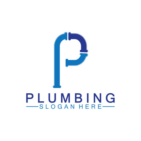 Letter P plumbing logo icon design vectorのイラスト素材