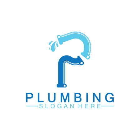 Letter P plumbing logo icon design vectorのイラスト素材