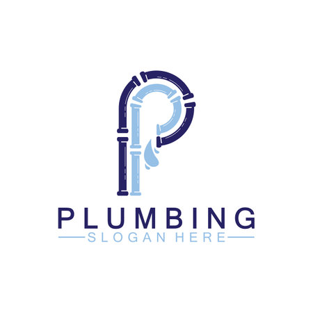 Letter P plumbing logo icon design vectorのイラスト素材