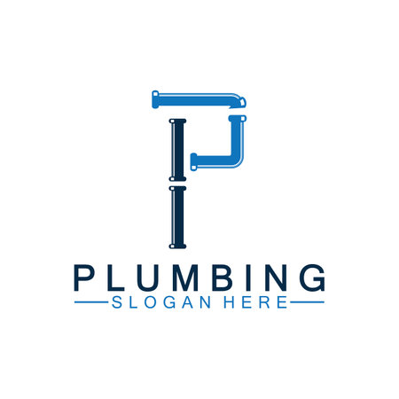 Letter P plumbing logo icon design vectorのイラスト素材