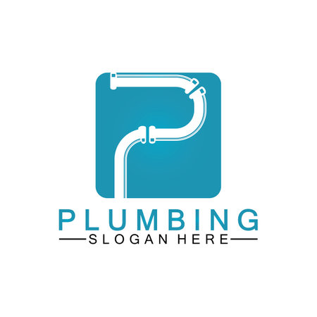 Letter P plumbing logo icon design vectorのイラスト素材