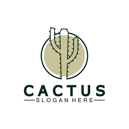 Cactus Logo Template Design Vector, Design Concept, Creative Symbol, Iconのイラスト素材