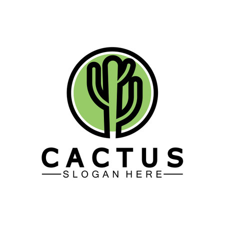 Cactus Logo Template Design Vector, Design Concept, Creative Symbol, Iconのイラスト素材