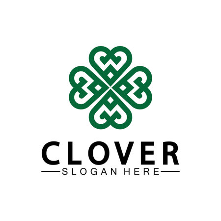 Four Leaf Clover Ornamental Logo Template Illustration Design.のイラスト素材