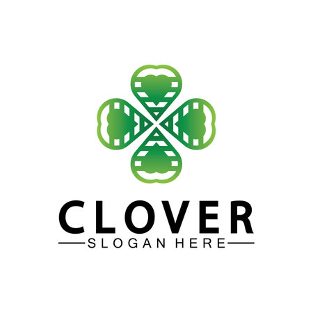 Four Leaf Clover Ornamental Logo Template Illustration Design.のイラスト素材