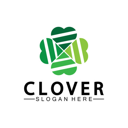 Four Leaf Clover Ornamental Logo Template Illustration Design.のイラスト素材