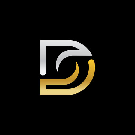 Alphabet letters monogram logo DS,SD,S and D, elegant and Professional letter icon design on black background.のイラスト素材