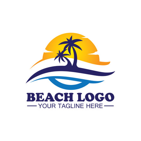 Beach logo design Vector templateのイラスト素材