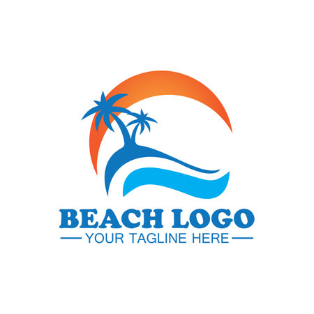 Beach logo design Vector templateのイラスト素材