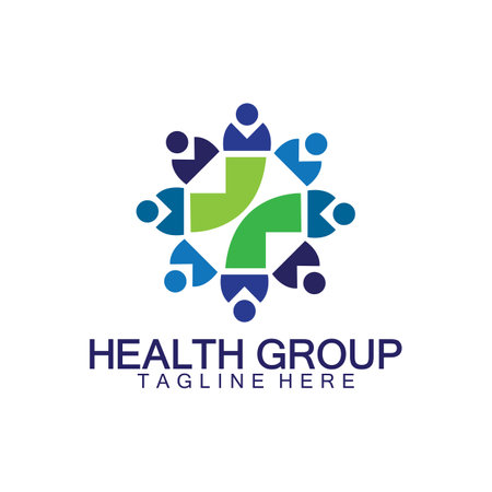 Community Health People Care Logo Concept sign icon symbol Design.  Vector illustration logo templateのイラスト素材