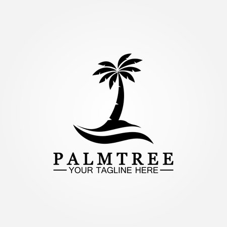 Palm tree summer logo template vector illustrationのイラスト素材