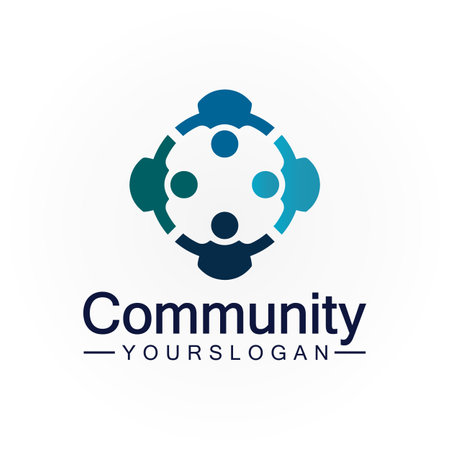 Community Logo Design Template for Teams or Groups.network and social icon designのイラスト素材