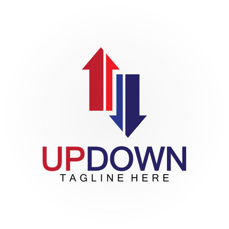 Arrows up down logo icon design template.のイラスト素材