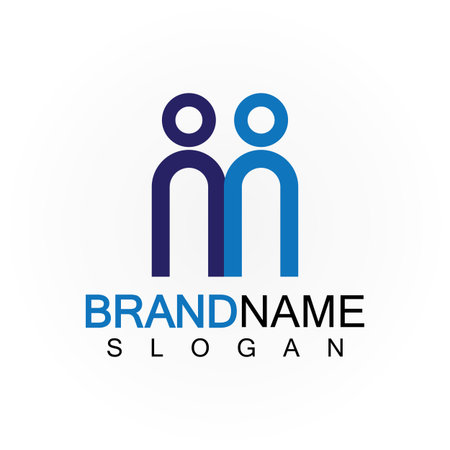 M Letter people concept Logo Template Vector Illustrationのイラスト素材