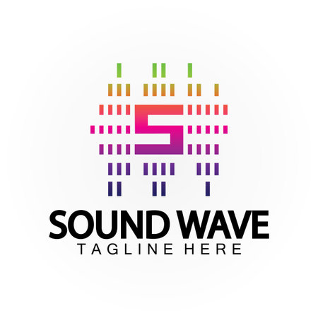 Letter S Sound Music Audio Voice Equalizer Volume Waveform Frequency Colorful Vector Logo Designのイラスト素材