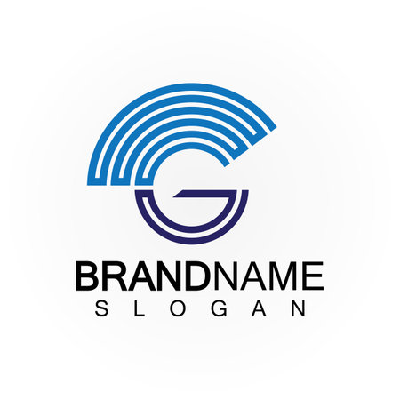 Letter G Signal Connect Circle Wireless Internet Wifi Logo Design Templateのイラスト素材