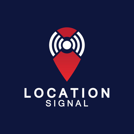 Pointer map with wifi internet signal location connection icons logo designのイラスト素材
