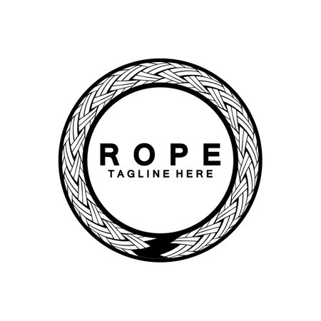 Round circle rope icon symbol Vector isolated on white background.のイラスト素材