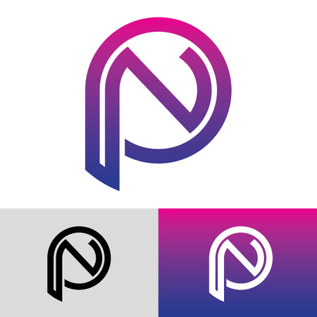 Alphabet letters monogram logo  PN, NP, P and N, elegant and Professional letter icon designのイラスト素材
