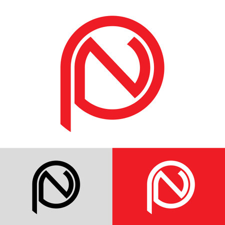 Alphabet letters monogram logo  PN, NP, P and N, elegant and Professional letter icon designのイラスト素材