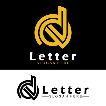 Alphabet letters monogram logo  DN, ND, D and N, elegant and Professional letter icon designのイラスト素材